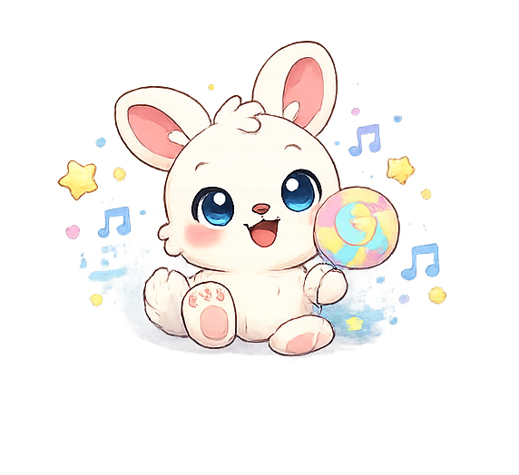 HOPSIDOPSI Maskottchen Hase mit Lolli